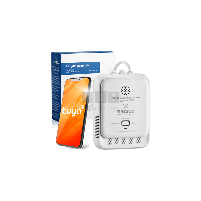 Czujnik gazu LPG Propan-Butan Firesco JY-ZL2010W z WiFi aplikacja Tuya