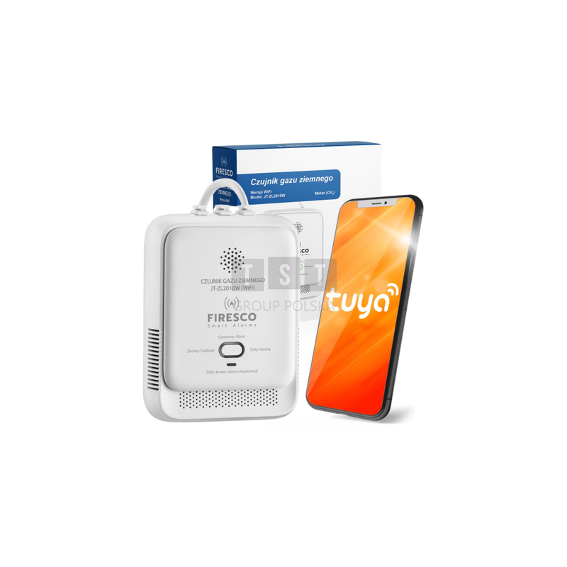 Czujnik gazu ziemnego Firesco JT-ZL2010W z WiFi alikacja Tuya
