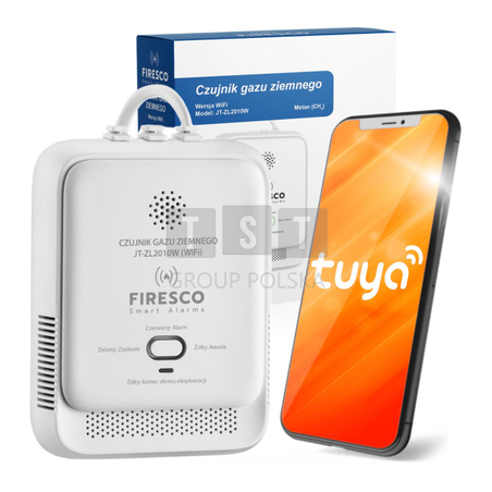 Czujnik gazu ziemnego Firesco JT-ZL2010W z WiFi alikacja Tuya