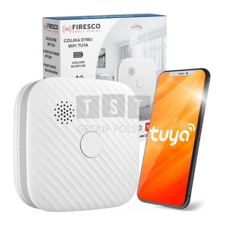 Czujnik dymu Firesco ZR153SW CB z WiFi aplikacja Tuya
