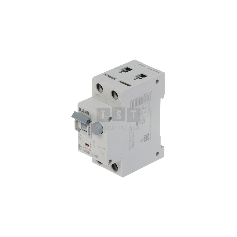 WYŁĄCZNIK RÓŻNICOWO-NADPRĄDOWY HNB-B20/1N/003 JEDNOFAZOWY, TYP AC 30 mA 20 A EATON
