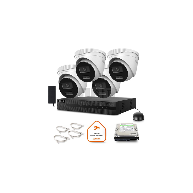 Zestaw monitoringu Hilook 4 kamer IP IPCAM-T2-30DL 1TB dysk