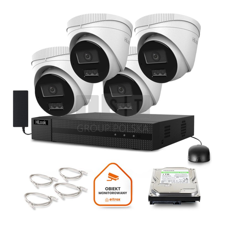Zestaw monitoringu Hilook 4 kamer IP IPCAM-T2-30DL 1TB dysk