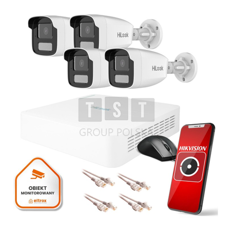 Zestaw do monitoringu Hilook do firmy 4 kamer pełna ochrona