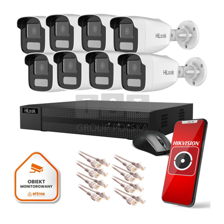 Zestaw monitoringu Hilook by Hikvision 8 kamer IP IPCAM-B2-50DL