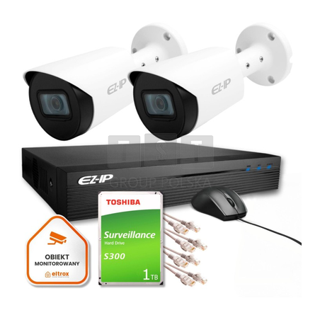 Zestaw monitoringu IP Pro 2B EZ-IP by Dahua 2 kamer 2K 1TB EZI-B140-F2