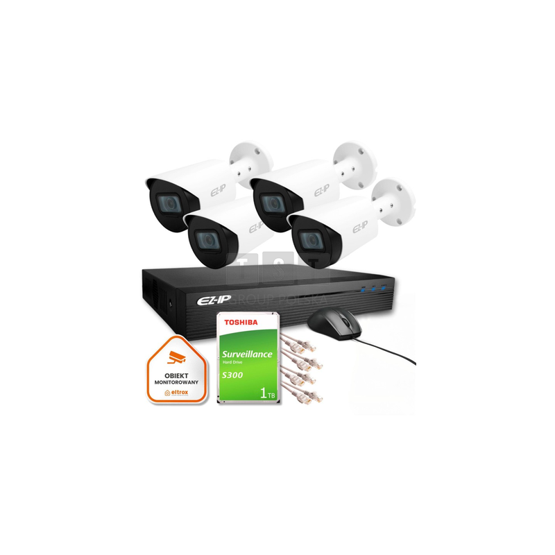 Zestaw monitoringu IP Pro 4B EZ-IP by Dahua 4 kamer 2K 1TB EZI-B140-F2