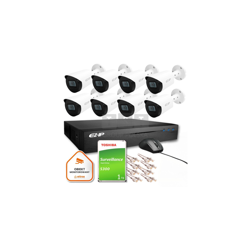 Zestaw monitoringu IP Pro 8B EZ-IP by Dahua 8 kamer 2K 1TB EZI-B140-F2