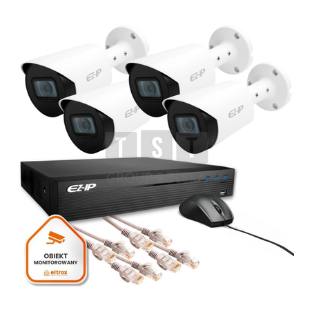 Zestaw monitoringu 4 kamer tubowych IP EZ-IP by Dahua niezawodna ochrona 2K