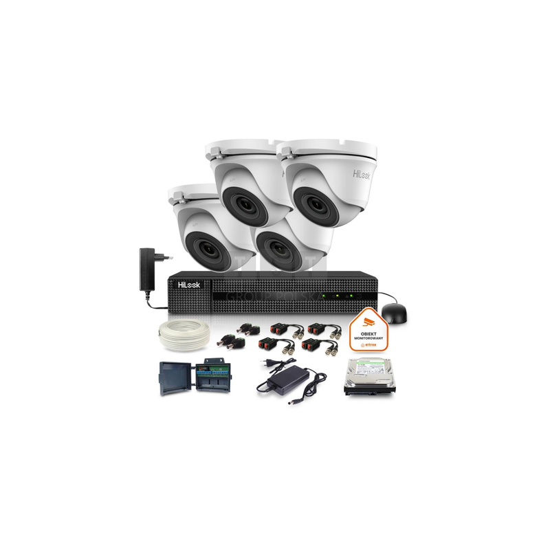 Zestaw monitoringu Hilook 4 kamer 2mpx TVICAM-T2M z dyskiem 1TB