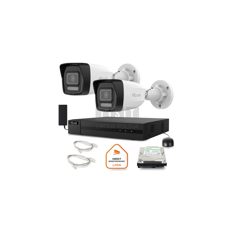 Zestaw monitoringu Hilook 2 kamer IP IPCAM-B4-30DL dysk 1TB