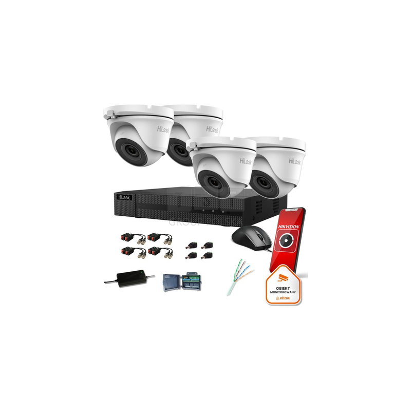 Zestaw monitoringu Hilook by Hikvision 4 kamer 2MPx TVICAM-T2M