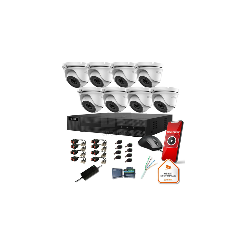 Zestaw monitoringu Hilook by Hikvision 8 kamery 5mpx TVICAM-T5M