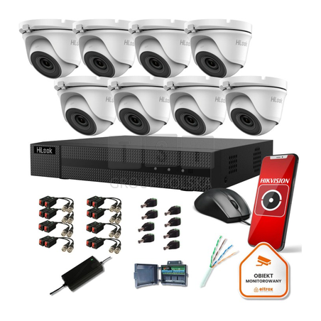Zestaw monitoringu Hilook by Hikvision 8 kamery 5mpx TVICAM-T5M