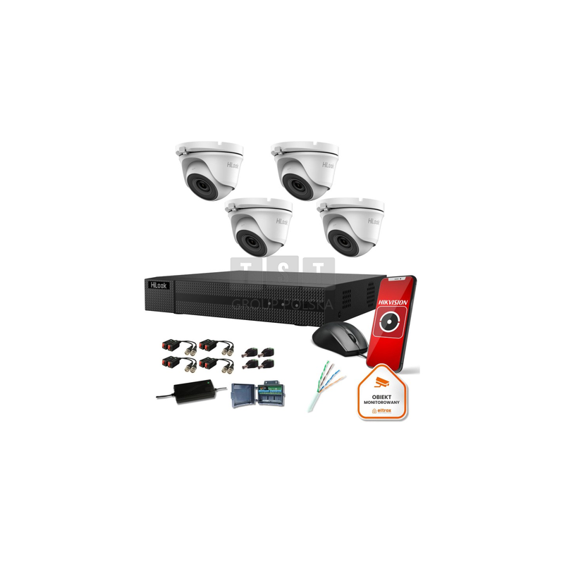 Zestaw monitoringu Hilook by Hikvision 4 kamery 5mpx TVICAM-T5M