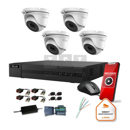 Zestaw monitoringu Hilook by Hikvision 4 kamery 5mpx TVICAM-T5M