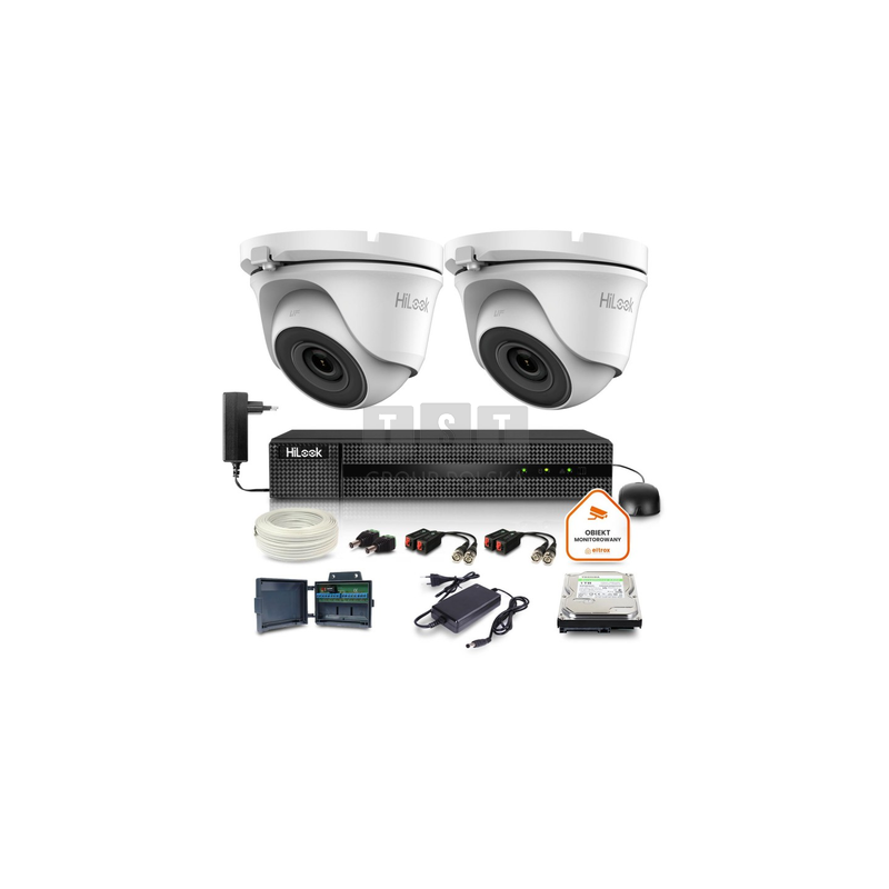 Zestaw monitoringu Hilook 2 kamer 2mpx TVICAM-T2M z dyskiem 1TB