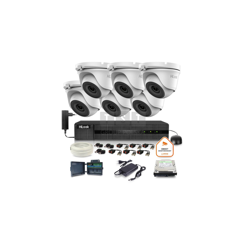 Zestaw monitoringu Hilook 6 kamer 2mpx TVICAM-T2M z dyskiem 1TB