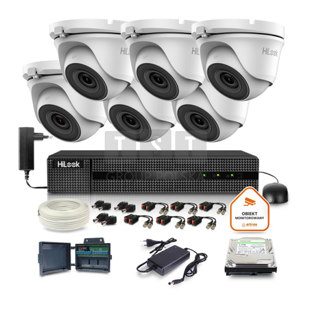 Zestaw monitoringu Hilook 6 kamer 5MPx TVICAM-T5M z dyskiem 1TB