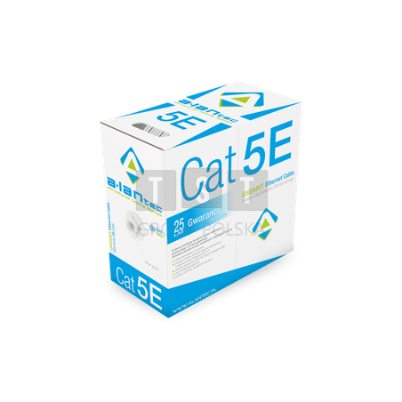 Kabel U/UTP typu linka kat.5e PVC 4x2x26/7AWG 305m szara ALANTEC