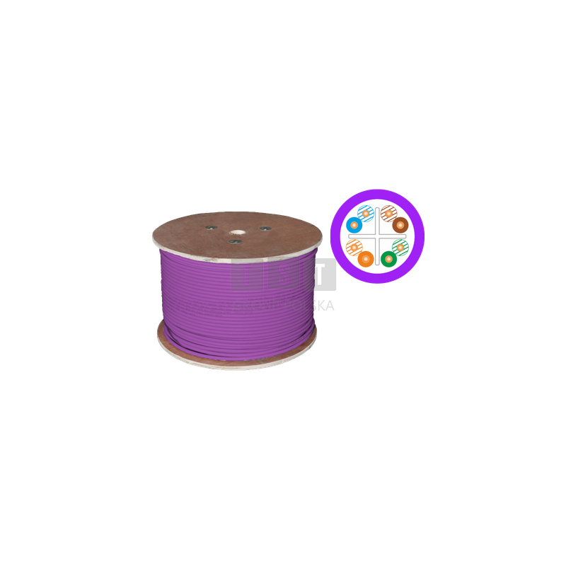 Kabel U/UTP kat.6 LSOH 4x2x23AWG B2ca 500m (FIOLETOWA powłoka) 25 lat gwarancji, badanie jakości  INTERTEK (USA) ALANTEC