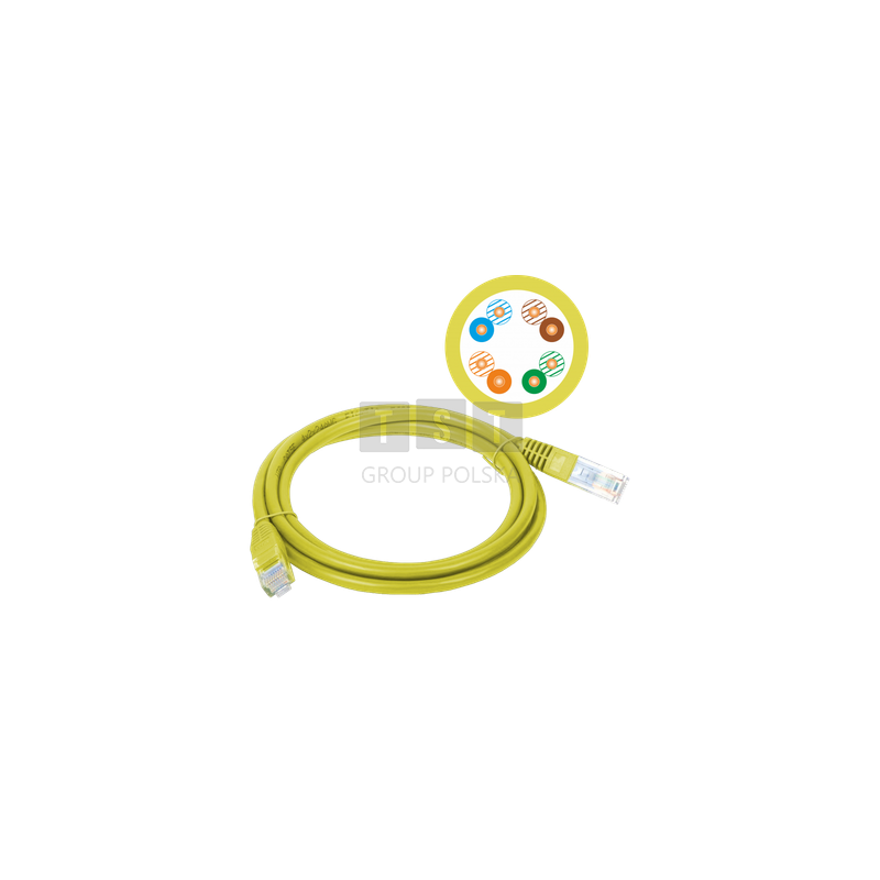 Patch-cord U/UTP kat.5e PVC 5.0m żółty ALANTEC