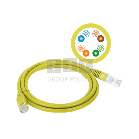 Patch-cord U/UTP kat.5e PVC 5.0m żółty ALANTEC