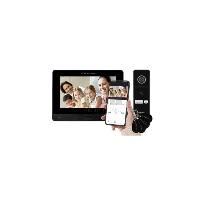 Wideodomofon REVIZOOM RM-T471HD BLACK/RC-411HD-C