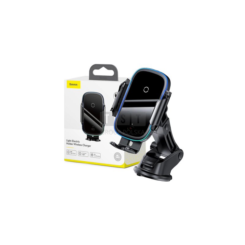 UCHWYT SAMOCHODOWY ŁADOWARKA INDUKCYJNA Baseus WXHW03-01 Qi 15W NA KRATKĘ CZARNY