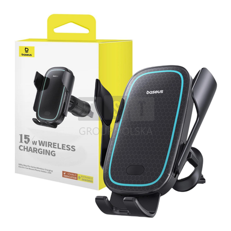 UCHWYT SAMOCHODOWY ŁADOWARKA INDUKCYJNA Baseus Milky Way Pro BS-CM023 Qi 15W NA KRATKĘ CZARNY
