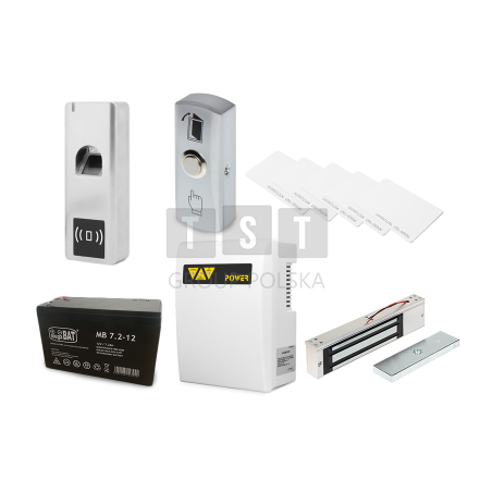 Zestaw kontrola dostępu czytnik palca oraz kart zbliżeniowych z zasilaniem awaryjnym ze zworą elektromagnetyczną VIDI-AC-F007