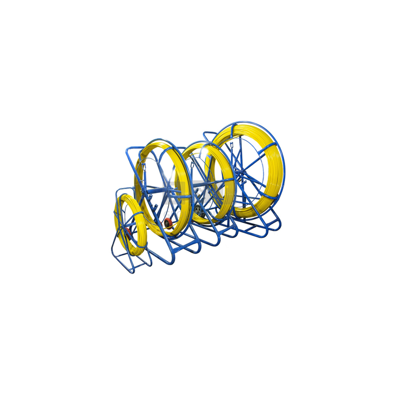 WŁÓKNO SZKLANE DO PRZECIĄGANIA KABLI 9mm / 150m (PILOT / STALKA) PE + STOJAK