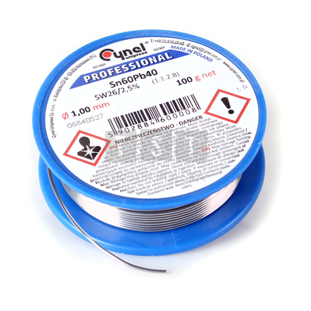 CYNA LUTOWNICZA CYNEL SZPULKA 100G 1MM Sn60Pb40 SW26