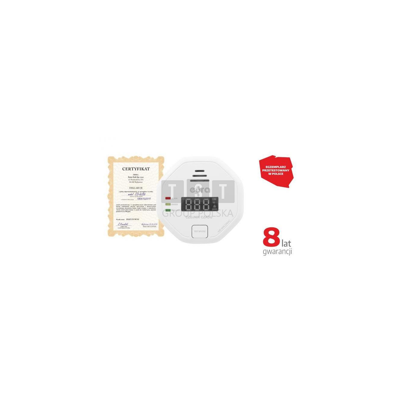 CZUJNIK CZADU "EURA" CD-82B8 8 lat gwarancji, bateryjny, DC 3V, LCD