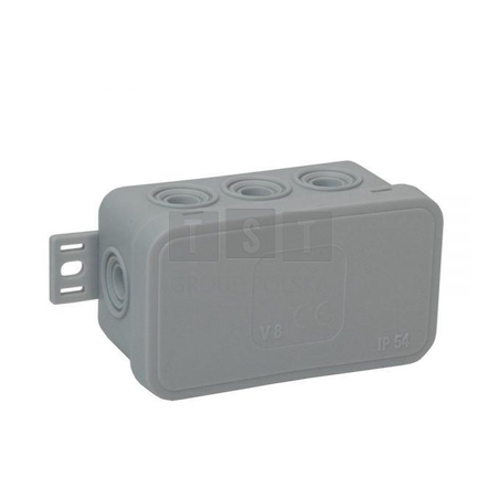 Puszka natynkowa pusta 8 wlotów VIPLAST V8 klik SZARA IP54 80x45x41mm 038-03
