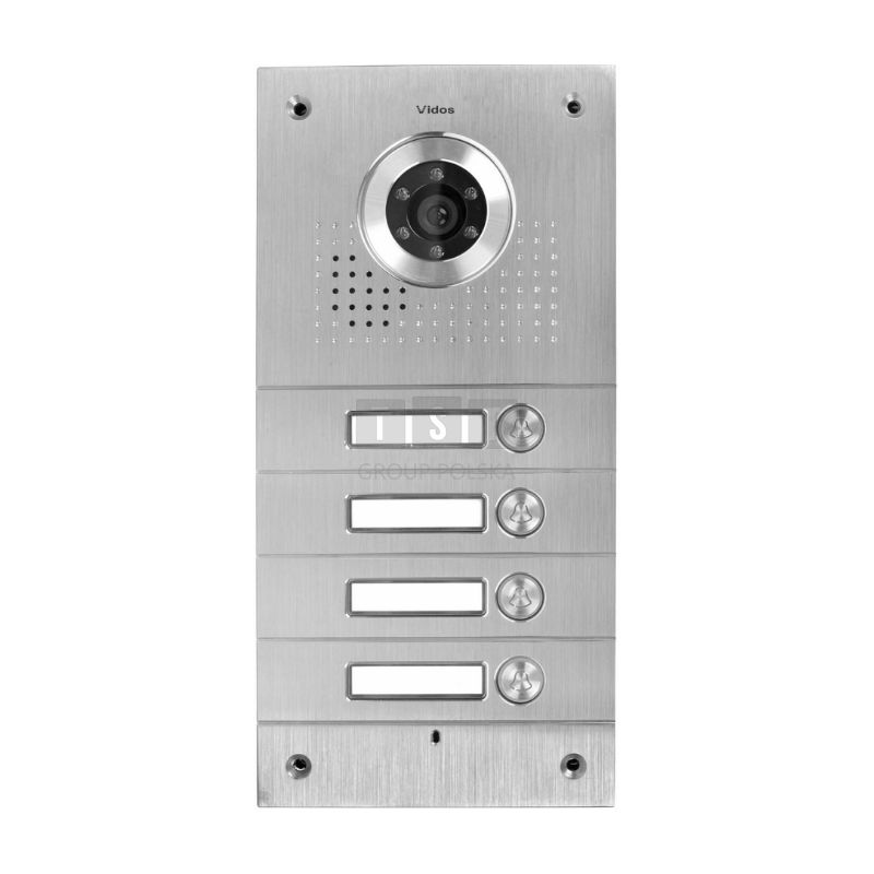 S564 Bramofon 4-przyciskowy, podtynkowy lub natynkowy, wandaloodporny, VIDOS