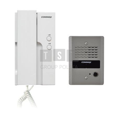 DP-2HPR(DC)/DR-2GN Zestaw domofonowy jednolokalowy, unifon zasilanie 12VDC, stacja bramowa żeliwna, natynkowa, COMMAX