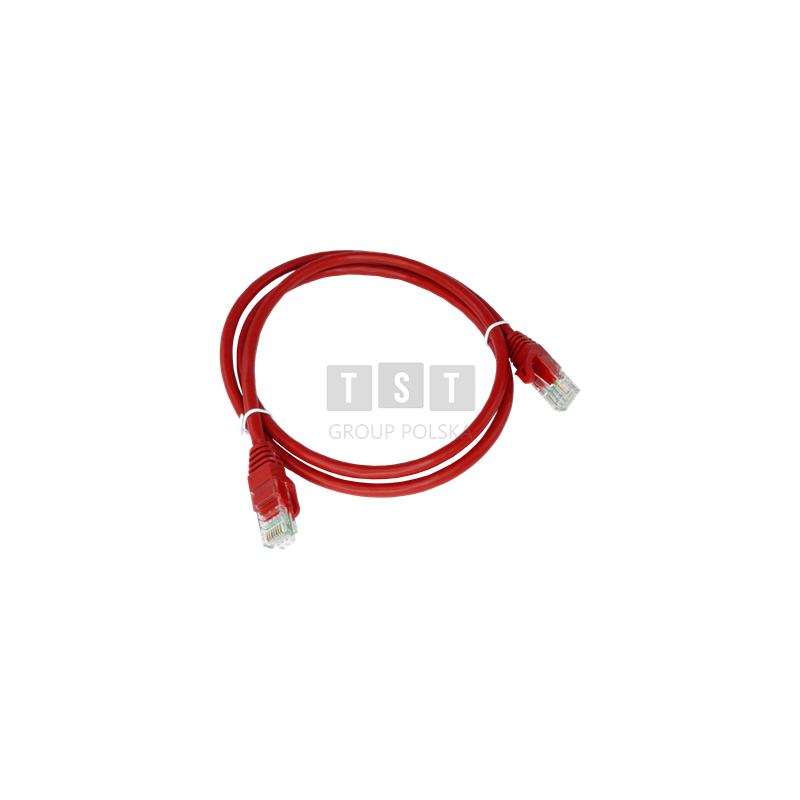 KKU5CZE0.25 Patch-cord U/UTP kat.5e PVC 0.25m czerwony