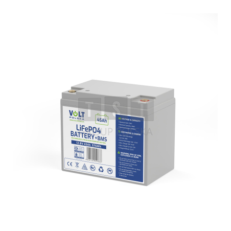 AKUMULATOR VOLT POLSKA LITOWO-ŻELAZOWO-FOSFORANOWY LiFePO4 12V 45Ah 40A