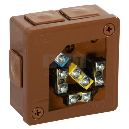 Puszka natynkowa z zaciskami 6 wlotów VIPLAST VP-22 BRĄZOWA IP55 86x86x40mm 022-52