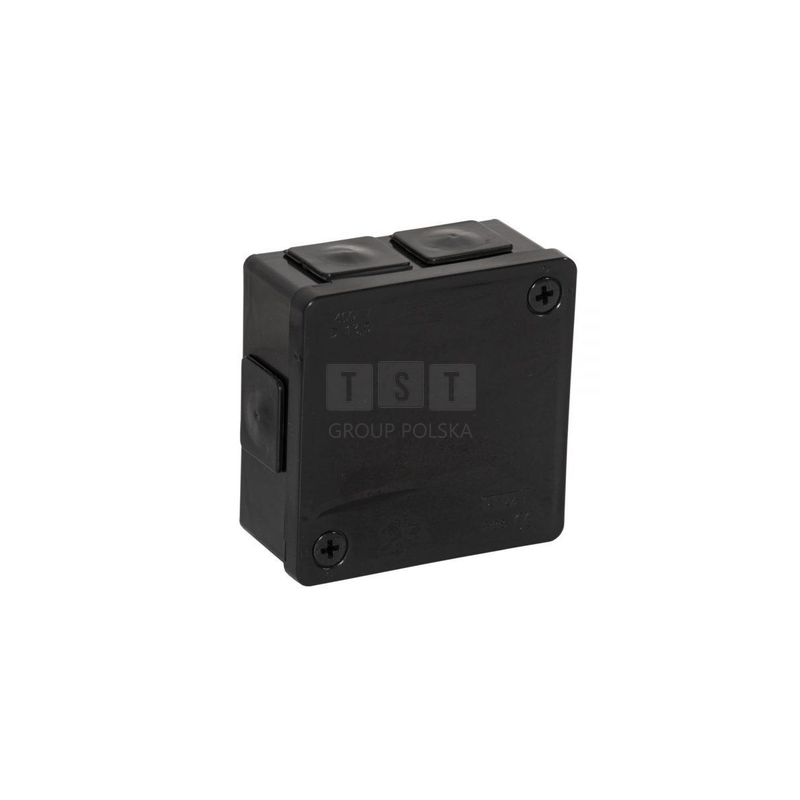 Puszka natynkowa z zaciskami 6 wlotów VIPLAST VP-22 CZARNA IP55 86x86x40mm 022-55