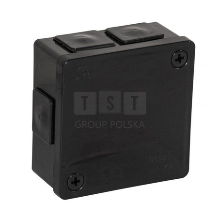 Puszka natynkowa z zaciskami 6 wlotów VIPLAST VP-22 CZARNA IP55 86x86x40mm 022-55