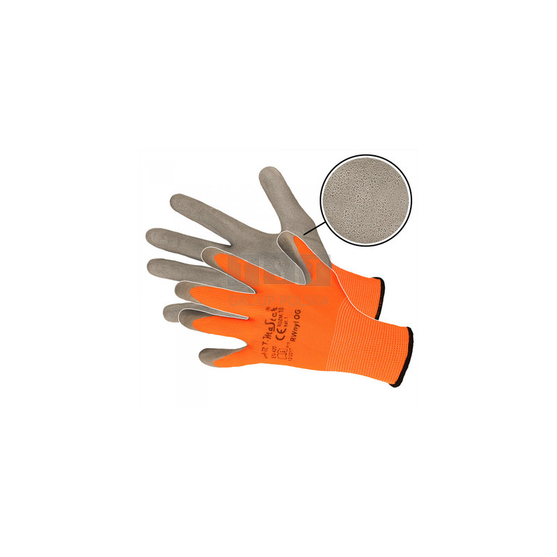 ARTMAS RWNYL OG FOAM RĘKAWICE OCHRONNE POWLEKANE LATEKSEM R. 7