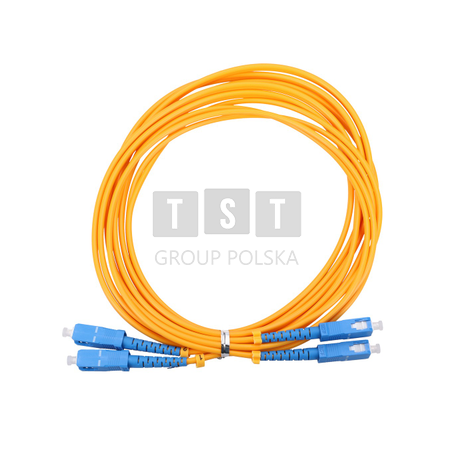Extralink SC/UPC-SC/UPC | Patchcord | PVC, Jednomodowy, Duplex, G652D, 3mm, 2m
