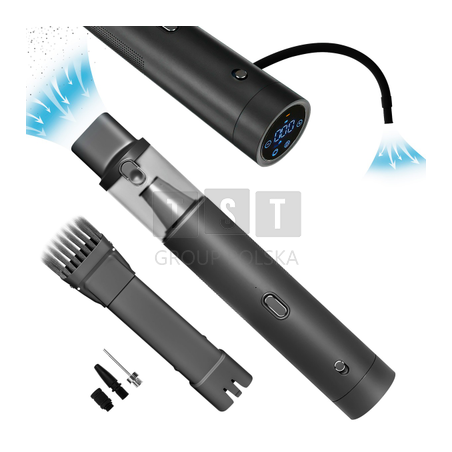 Extralink ręczny odkurzacz do kurzu i pompka | kompresor powietrza 2w1 | 2500mAh, 10kPa, USB typ C