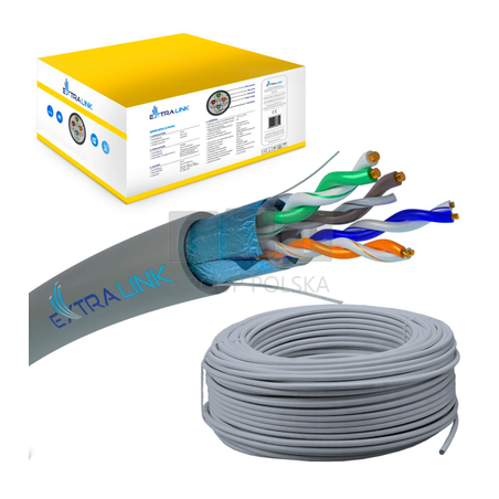 Extralink CAT5E FTP (F/UTP) Wewnętrzny | Kabel sieciowy skrętka | 305M