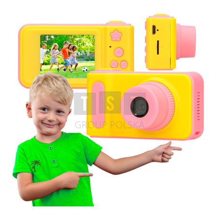 Extralink Kids Camera H8 Różowy | Aparat cyfrowy | 1080P 30fps, wyświetlacz 2.0"