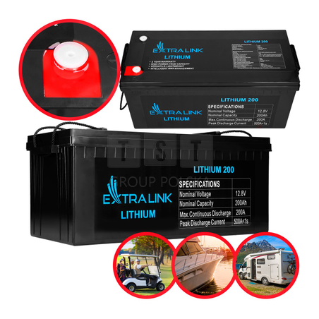 Extralink LiFePO4 200AH | Akumulator | 12.8V, BMS