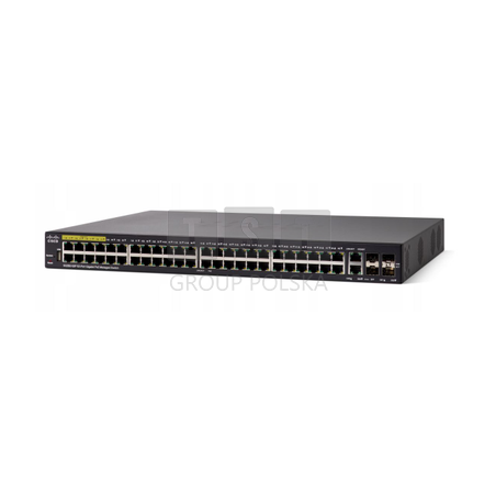 Cisco SG350-52P | Switch PoE | 48x 1000Mb/s PoE, 375W, 2x Combo(RJ45/SFP) + 2x SFP, Zarządzalny