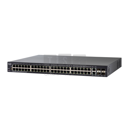 Cisco SF250-48HP | Switch | 48x 100Mb/s PoE/PoE+, 2x 1Gb/s Combo + 2x SFP, PoE 195W, Zarządzalny